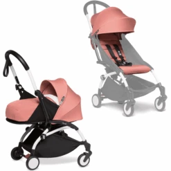 BABYZEN Kinderwagen YOYO2 0+ White Mit Neugeborenenaufsatz Inkl. Textilset Ginger
